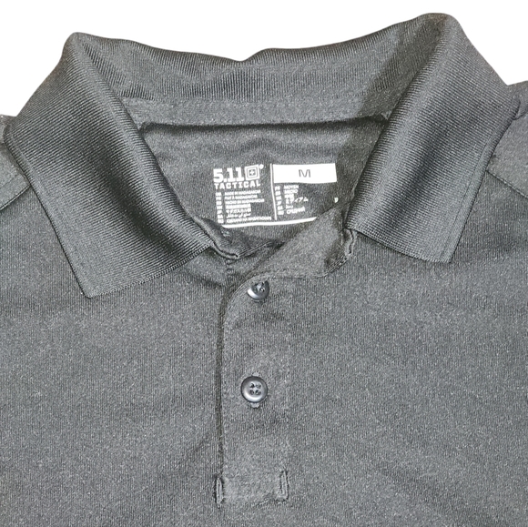 5.11 Tactical Series Performance Black Short Sleeve Tactical Polo Shirt Size M - Picture 4 of 11